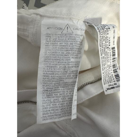 ZARA White Straight Leg Jeans Women’s Size 4 – Raw Frayed Hem – Made in Turkey - Picture 6 of 7